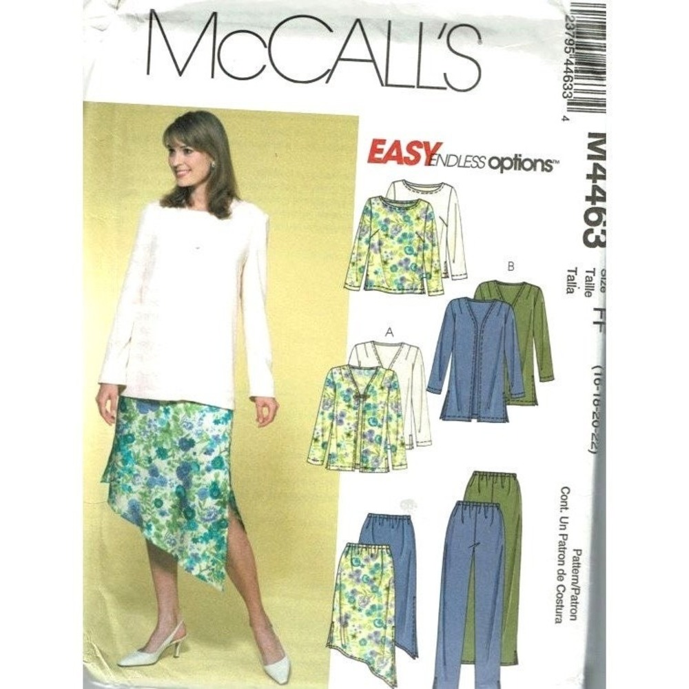 McCalls Sewing Pattern 4463 Misses Size 16-22 Jacket Pants Skirt Top M4463